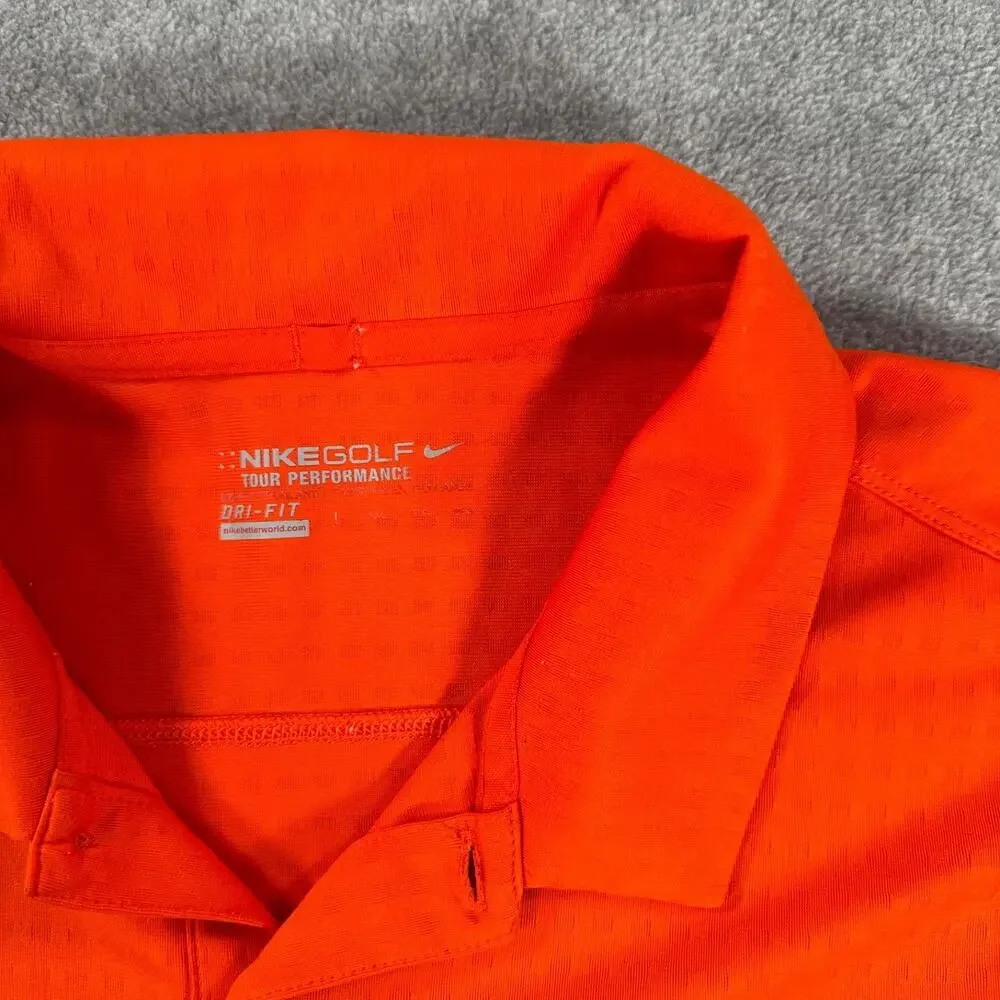 Nike Golf Dri Fit Polo Men's 2XL Tour Performance Orange Short Sleeve Collared